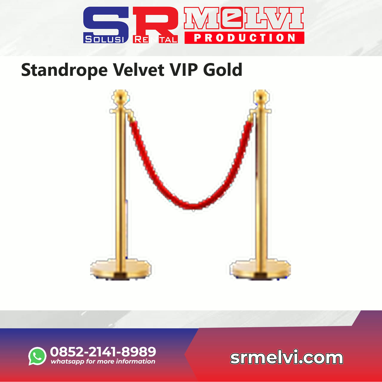 Sewa Standrope Velvet VIP Gold untuk event